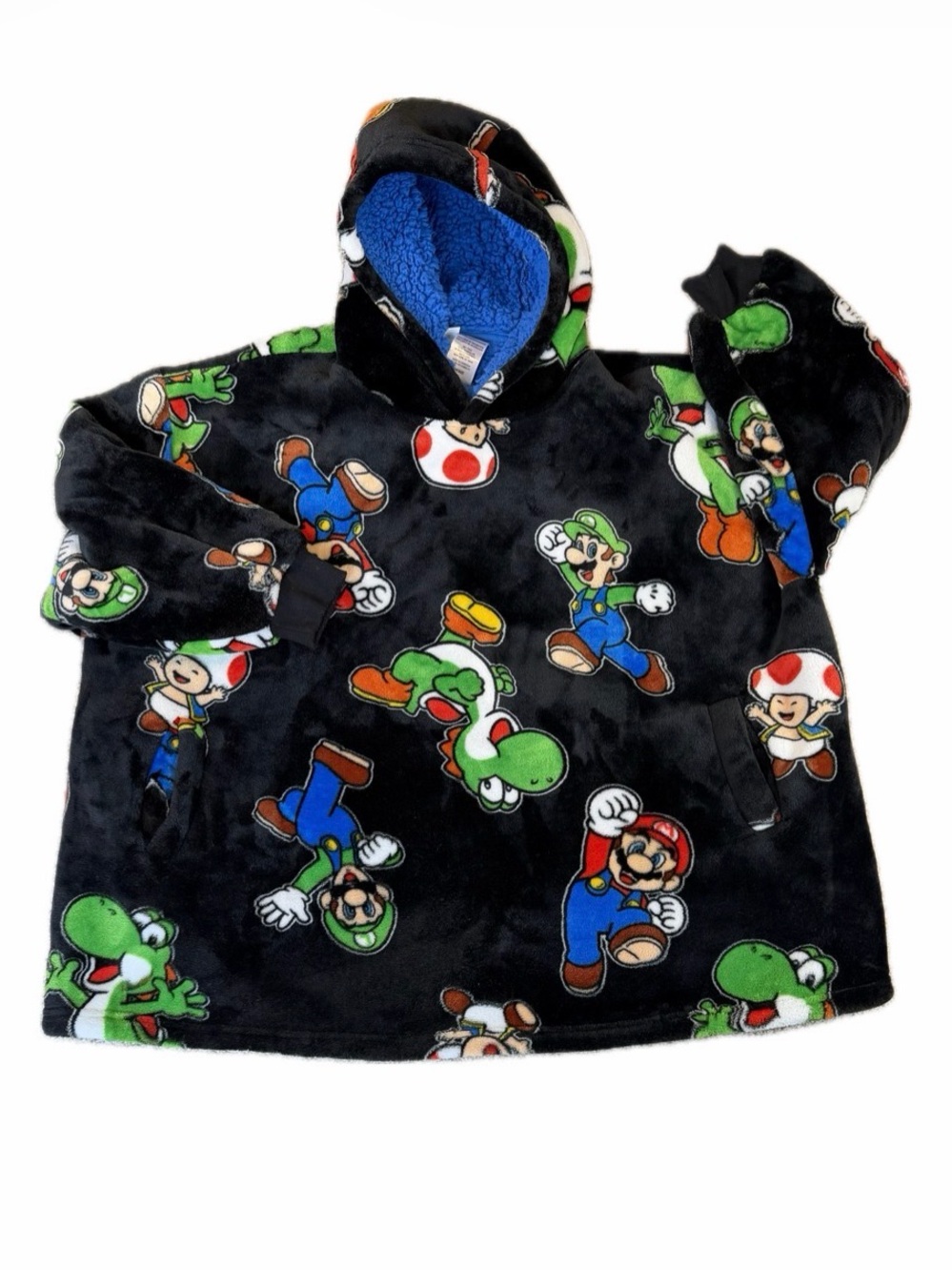 Super Mario The Wayy Big Hoodie Plush Oversized Hooded Jacket Kids One Size